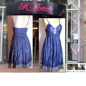 M Butterfly  Purple Gathered Dress Size S